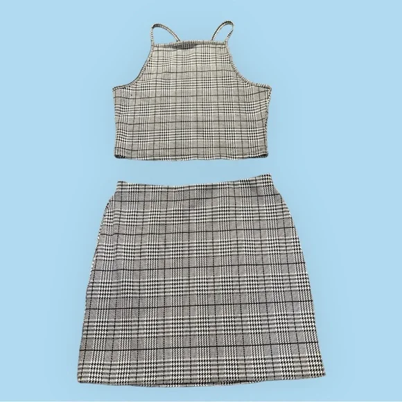 H&M Skirts H M Matching Jersey Crop Top Mini Skirt Set Poshmark